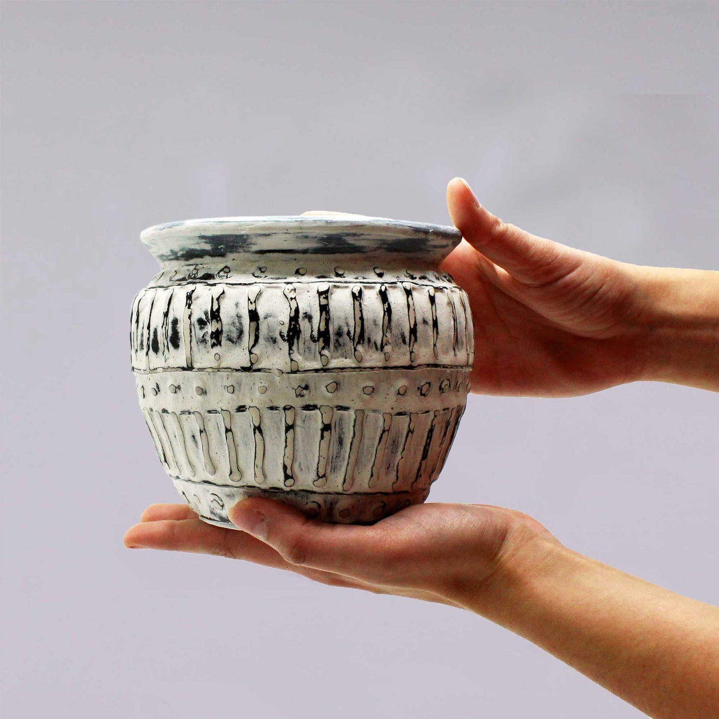 Greek Clay Plant Pot - Cream 12cm - Luna Panther