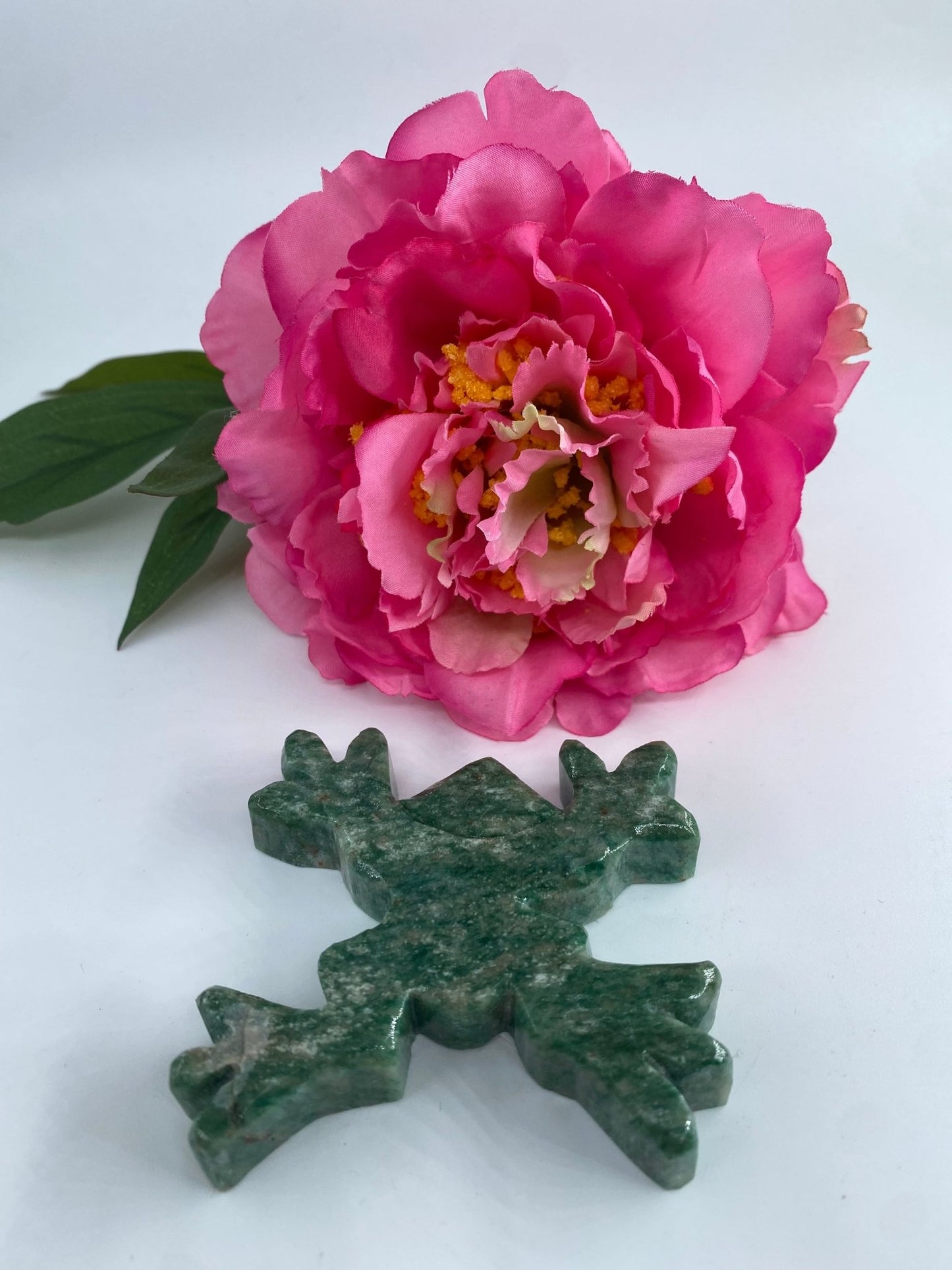 Polished Green Aventurine Frog featuring green tone with subtle sparkle - Luna Panther