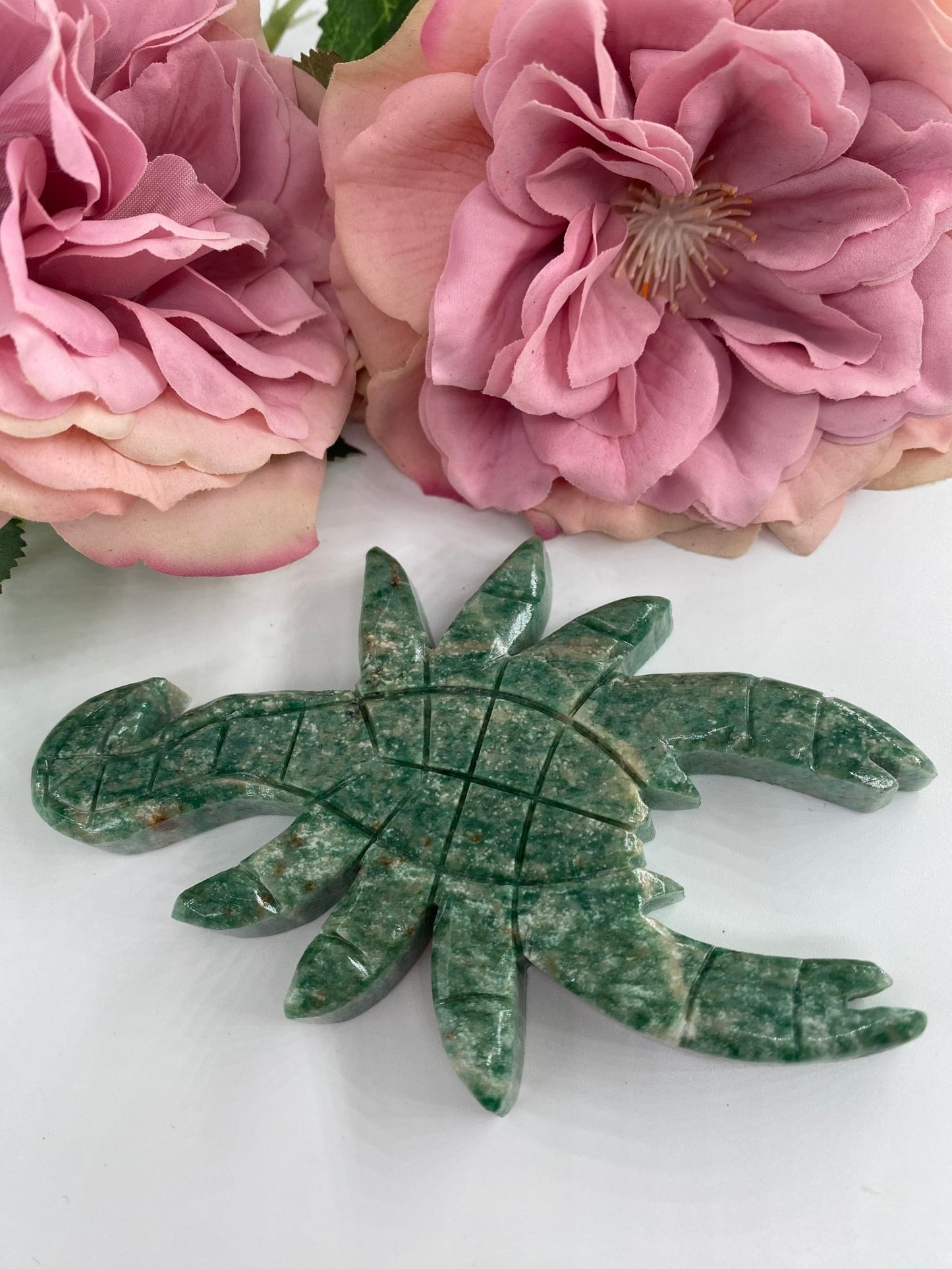 Polished Green Aventurine Scorpion featuring green tone with subtle sparkle - Luna Panther