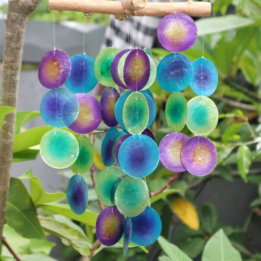 Green & Purple Driftwood Cross Chime - Luna Panther alternate view