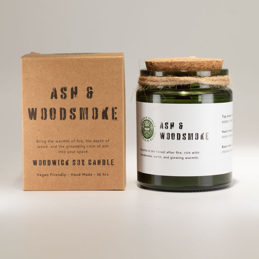 Greenman Woodwick Soy Candle - Ash & Woodsmoke - Luna Panther alternate view