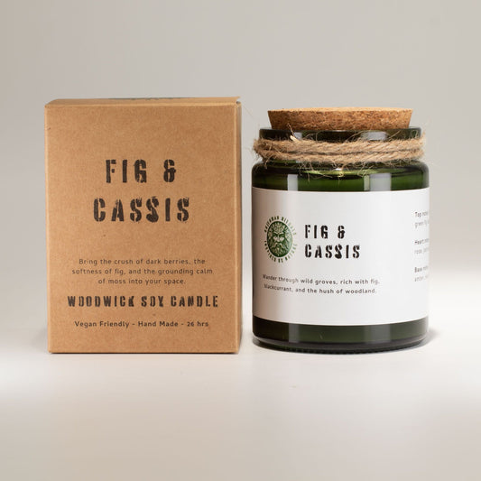 Greenman Woodwick Soy Candle - Fig & Cassis - Luna Panther