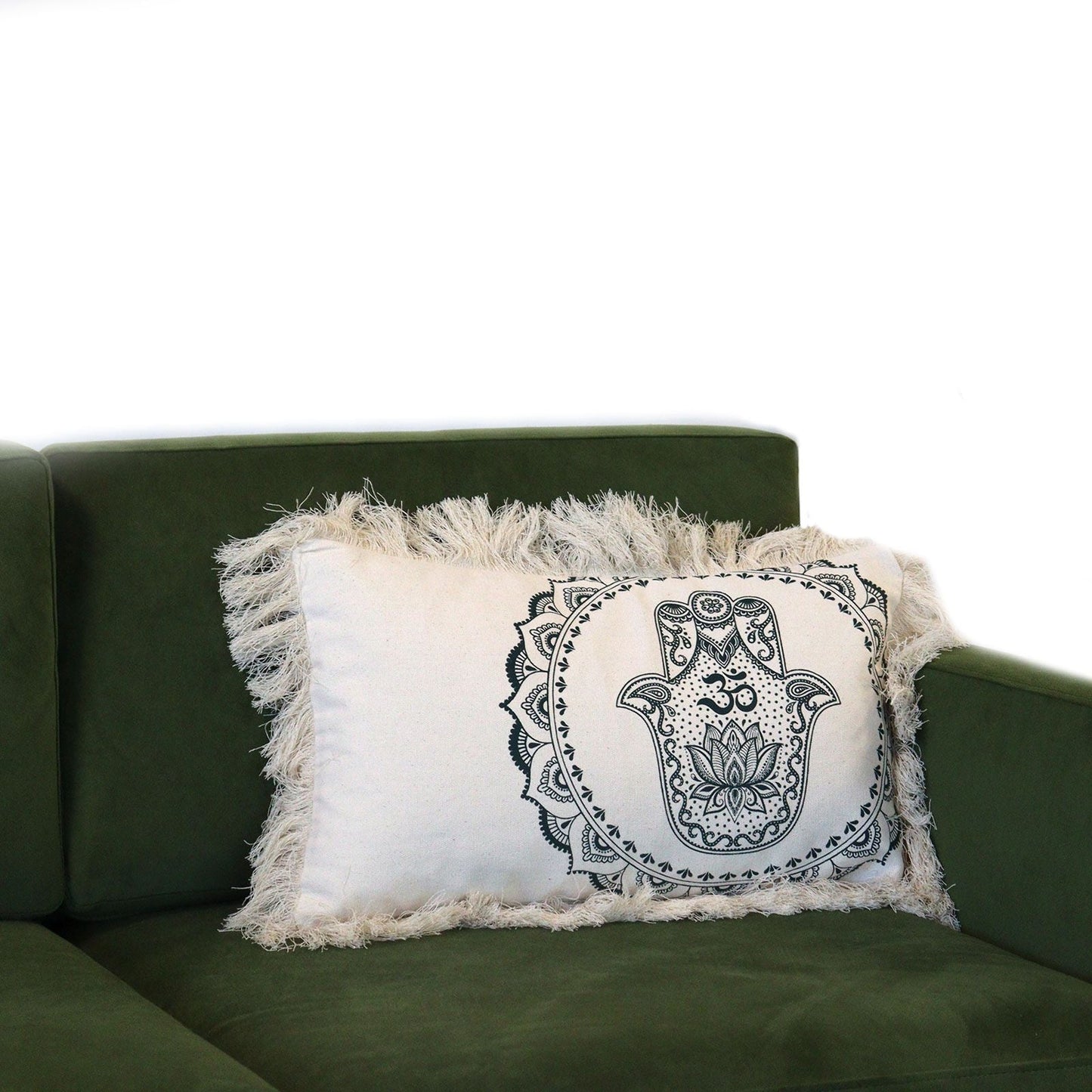 Hamsa Mandala Cushion Cover - 30x50cm - green - Luna Panther