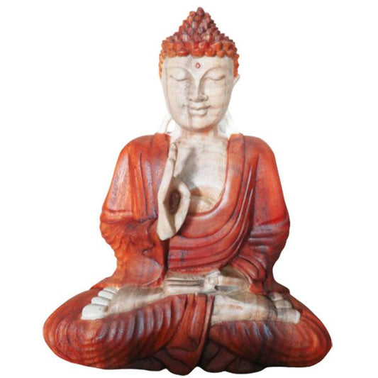 Polished Hand Carved Buddha Statue - 30cm Teaching Transmission featuring natural patterning and unique variations - Luna Panther