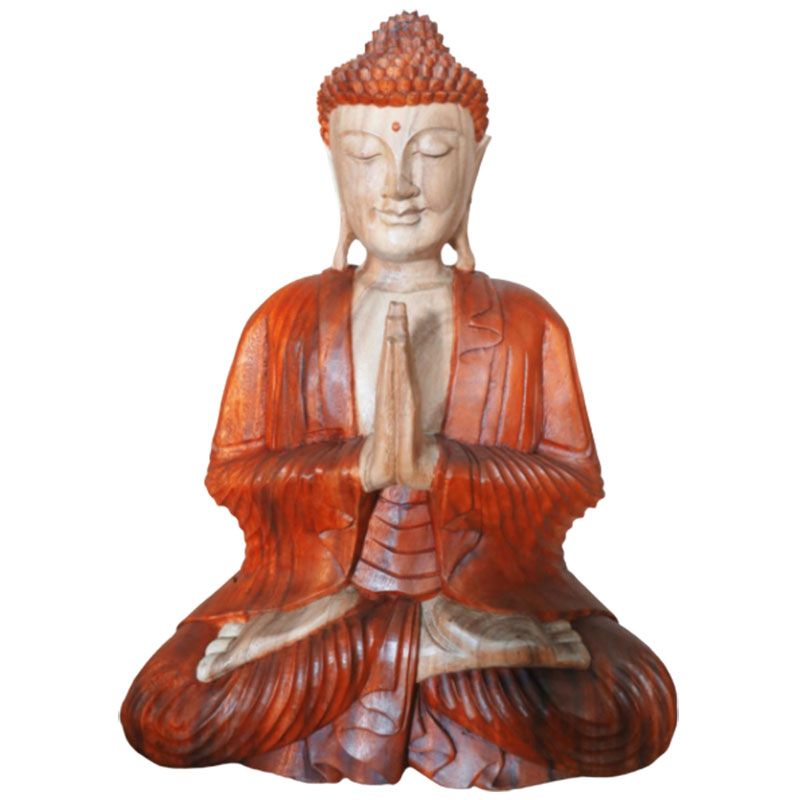 Polished Hand Carved Buddha Statue - 60cm Welcome featuring natural patterning and unique variations - Luna Panther