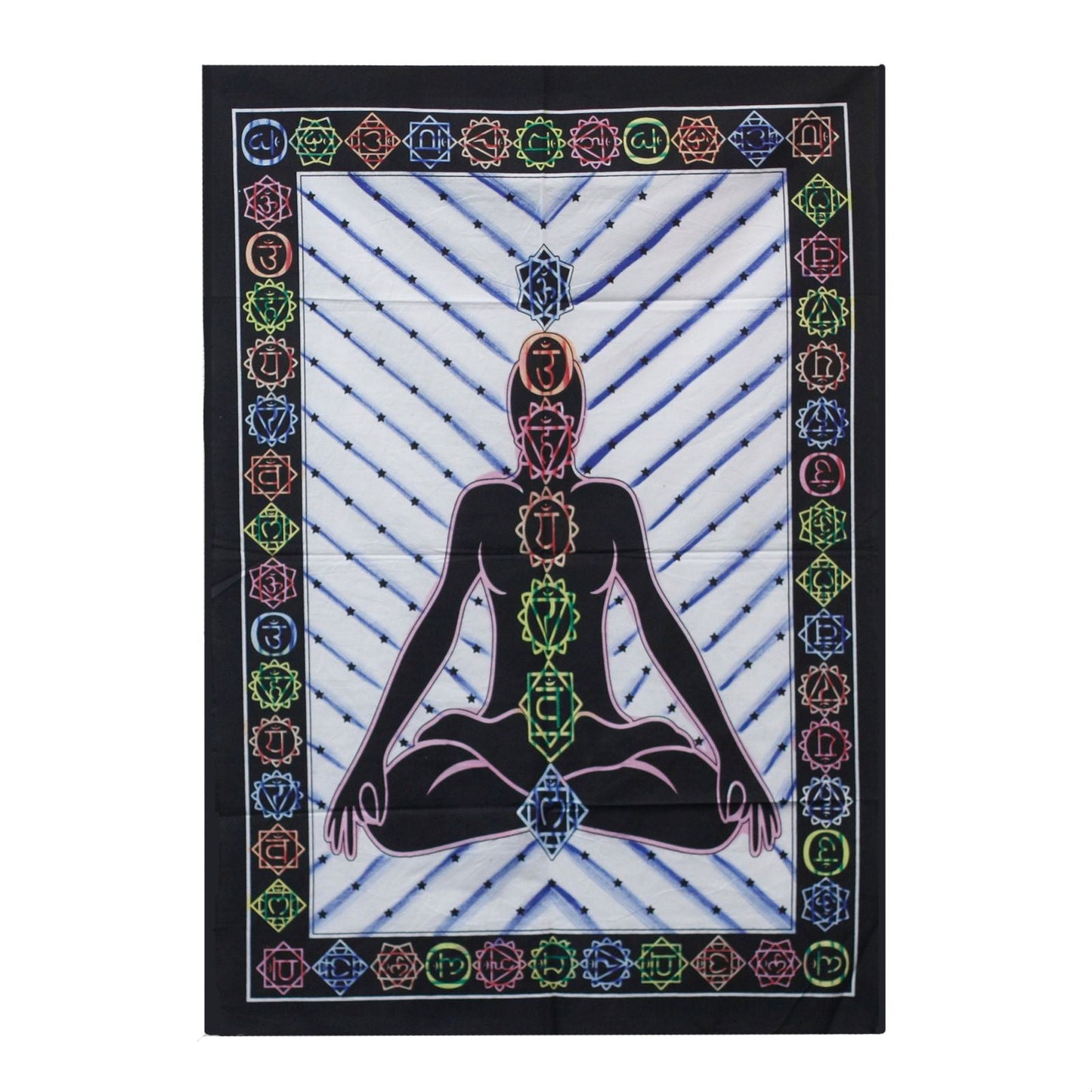 Handbrushed Cotton Wall Art - Chakra Buddha - Luna Panther