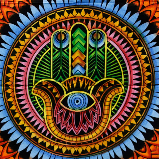 Handbrushed Cotton Wall Art - Hamsa - Luna Panther alternate view