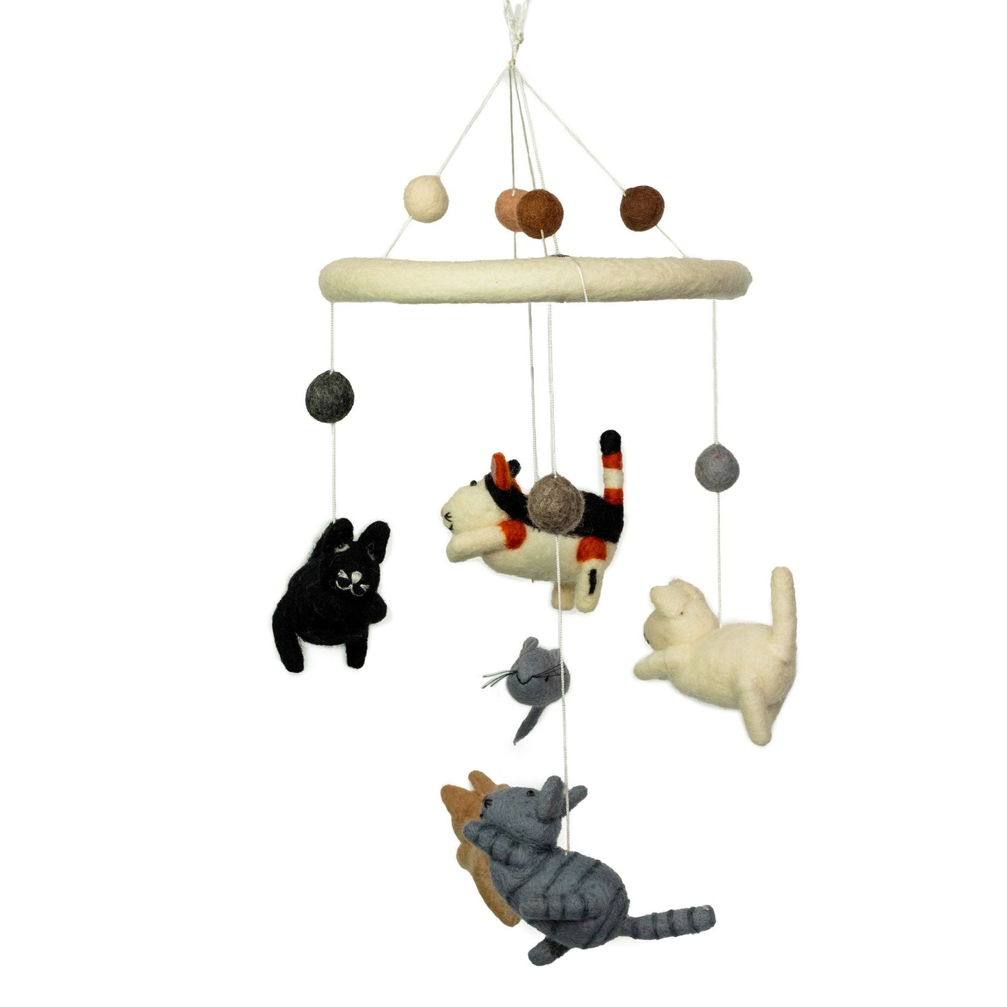 Handmade Felt Mobile - Cat & Mice - Luna Panther