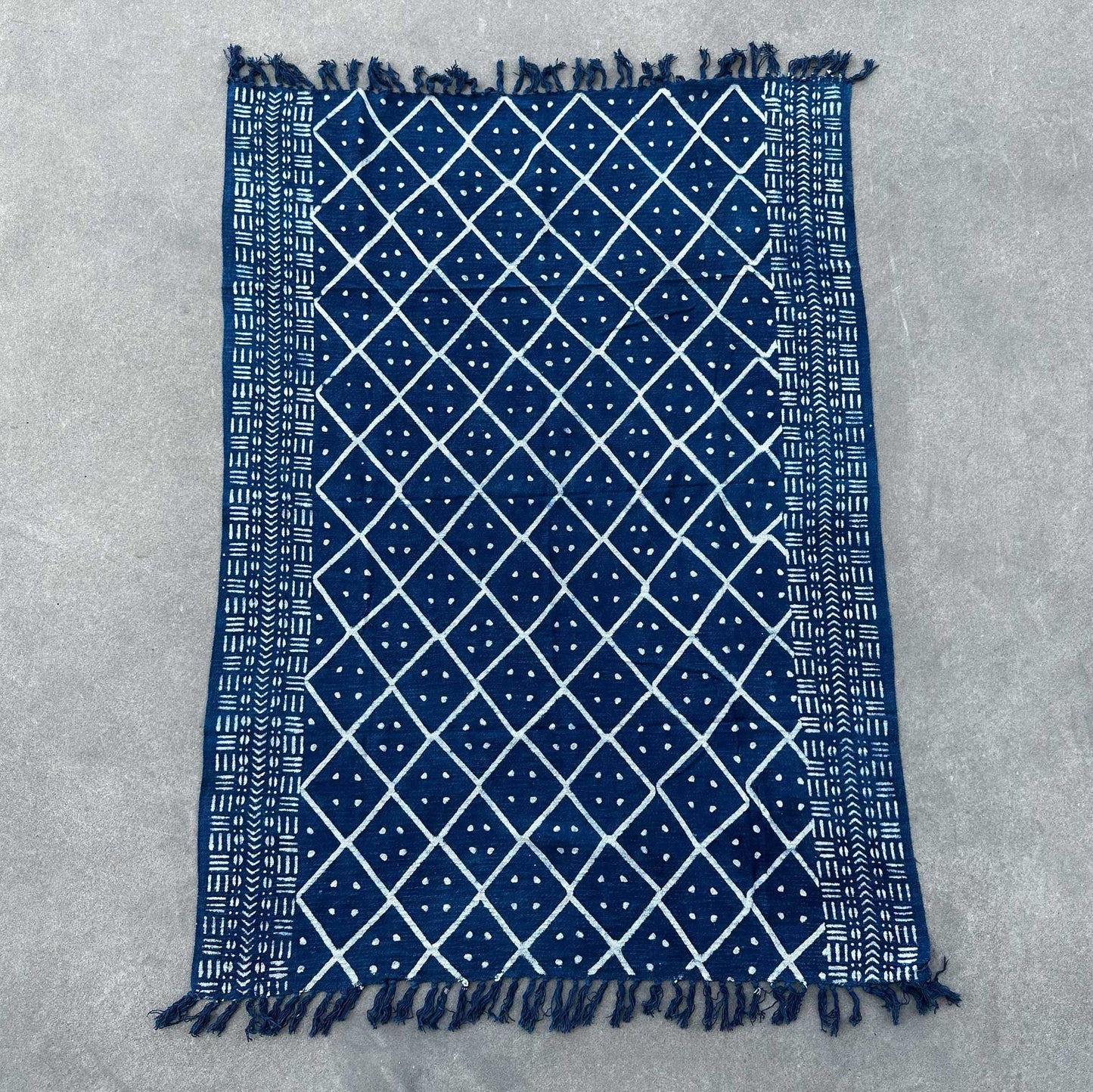 Handmade Indigo Throw - 170x120cm - Midnight Heerak - Luna Panther