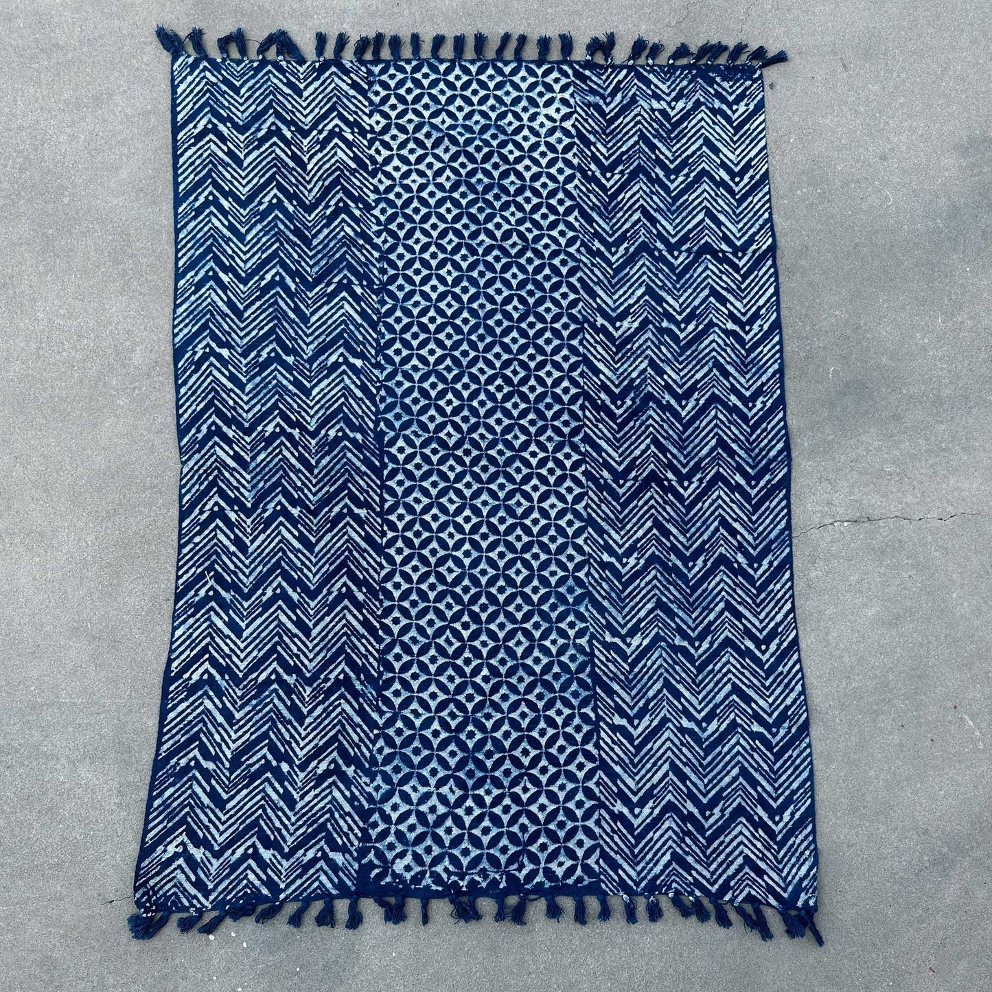 Handmade Indigo Throw - 170x120cm - Namoona Waves - Luna Panther
