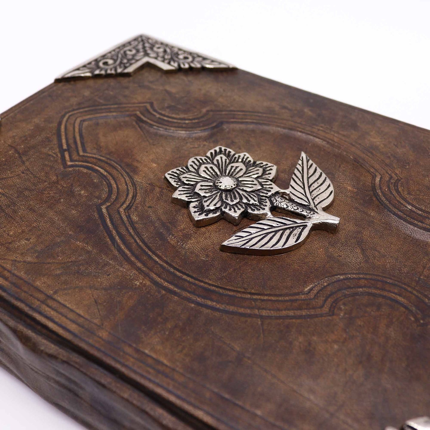 Heafty Red Tan Book - Zinc Rose Decor - 200 Deckle Edges Pages - 26x18cm - Luna Panther