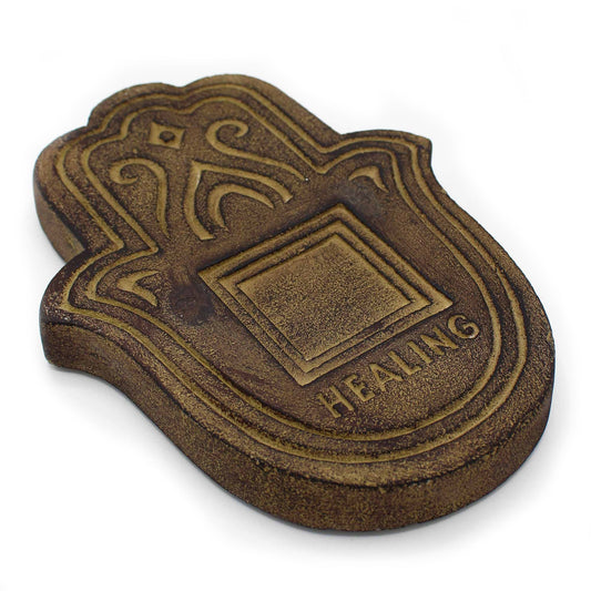 Healing Incense Plate - Antique Stone Effect - Luna Panther