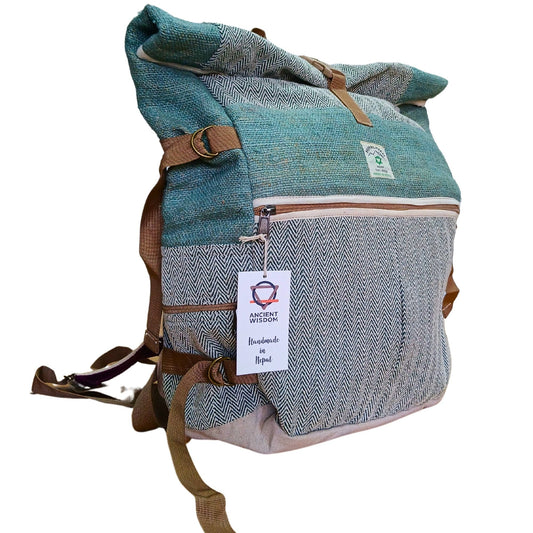 Hemp Trekking Rolling Backpack - Sage - Luna Panther