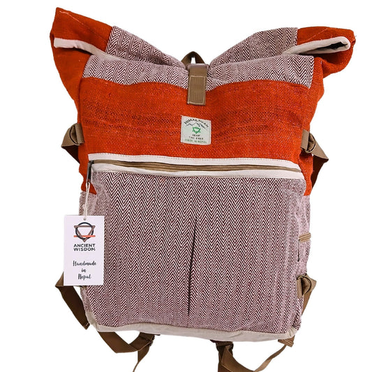 Hemp Trekking Rolling Backpack - Sunset Orange - Luna Panther