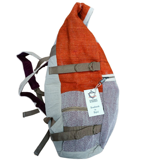 Hemp Trekking Rolling Backpack - Sunset Orange - Luna Panther alternate view