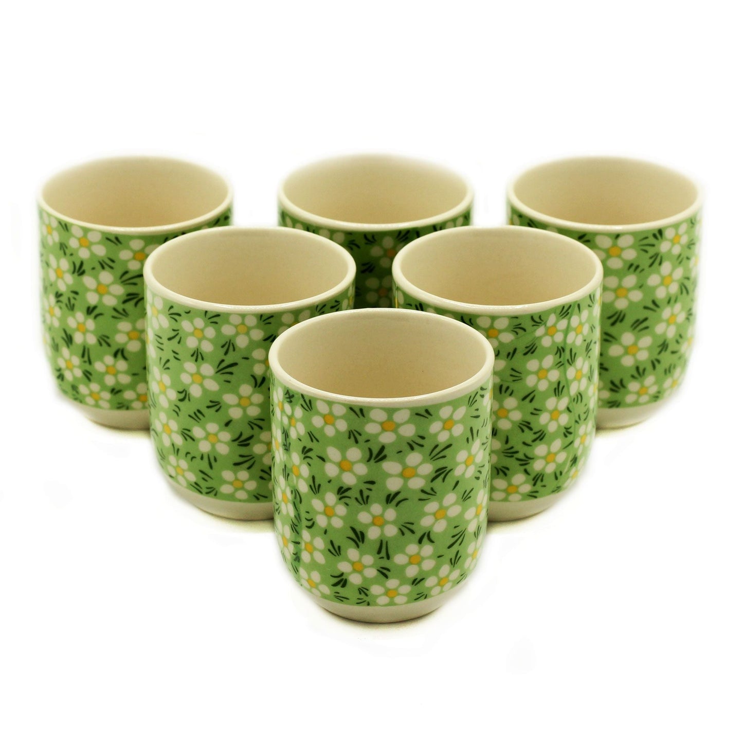 Herbal Tea Cups - Green Daisy at Luna Panther