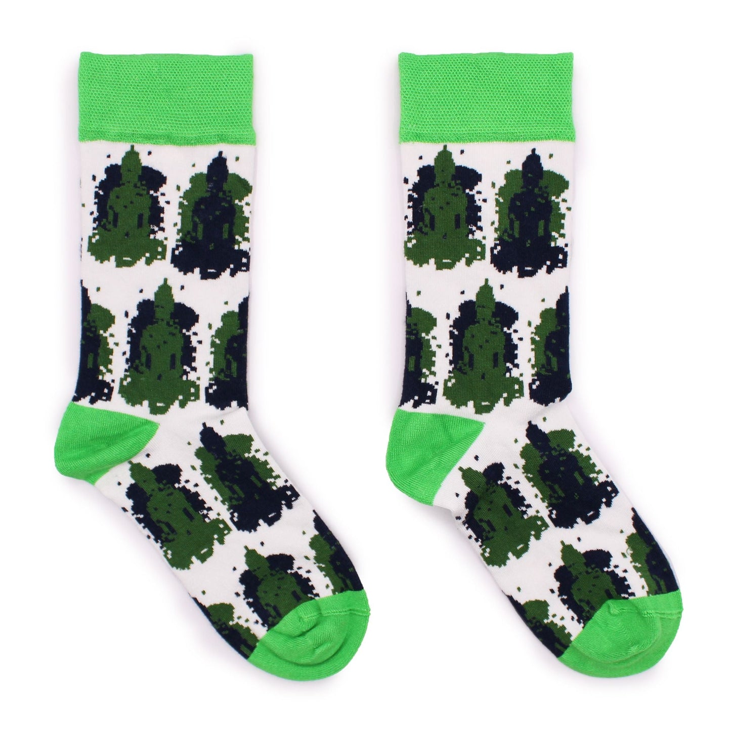 Polished Hop Hare Bamboo Socks M/L - Bali Buddha featuring natural patterning and unique variations - Luna Panther