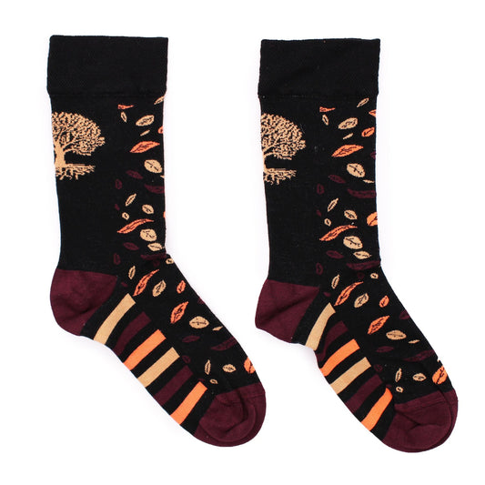Polished Hop Hare Bamboo Socks M/L - Tree of Life featuring natural patterning and unique variations - Luna Panther