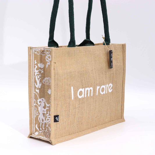 Polished Hop Hare Jute Big Bag - I am Rare featuring natural patterning and unique variations - Luna Panther