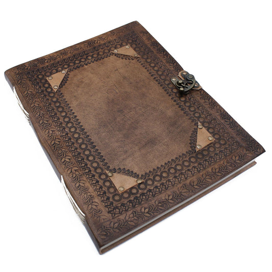 Huge Customisable Visitor Leather Book 10x13 (200 pages) - Luna Panther alternate view