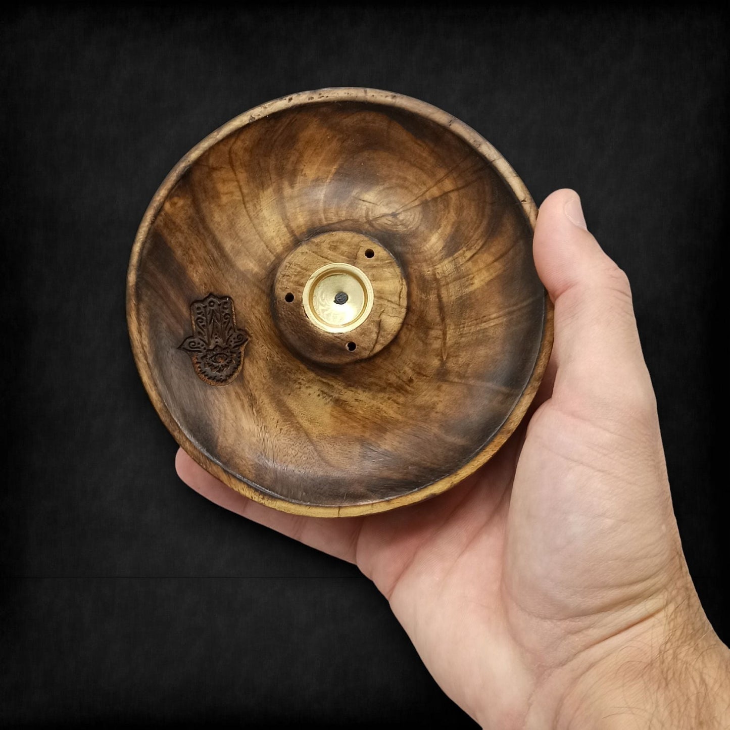 Incense Stick & Cone Burner Disc - Hamsa - Luna Panther