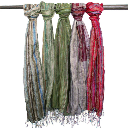 Indian Boho Scarves - 22x72cm - Random Greens - Luna Panther