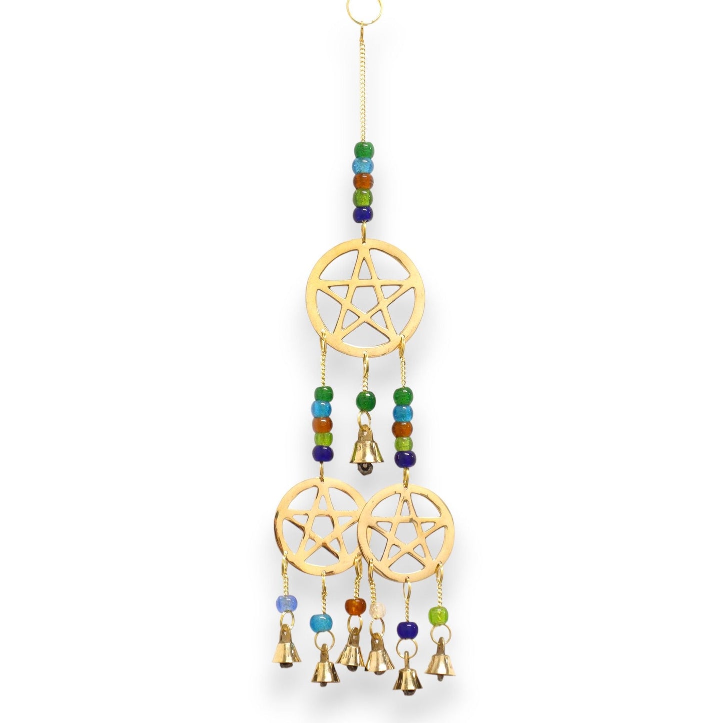 Indian Chimes - Brass Tri - Pentagram - 7 Bells - Luna Panther