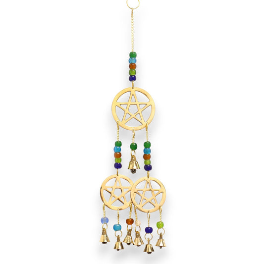 Indian Chimes - Brass Tri - Pentagram - 7 Bells - Luna Panther