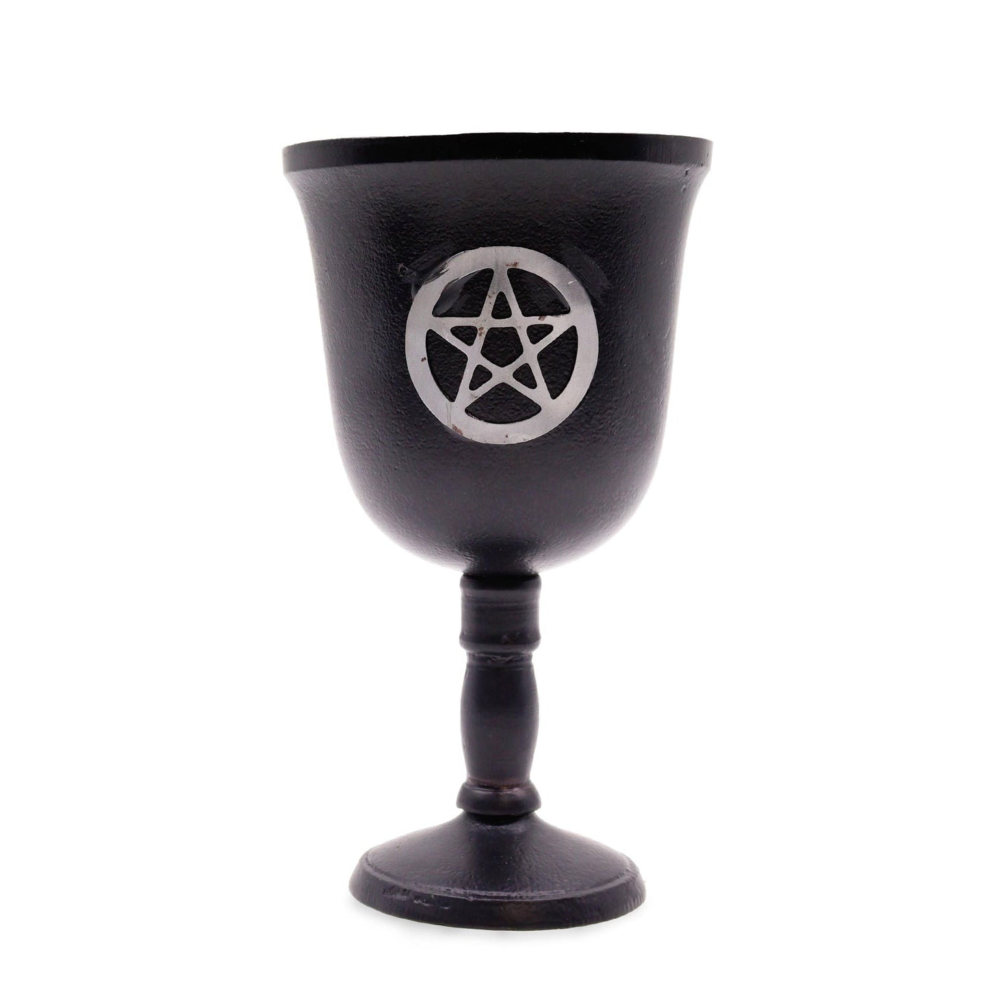 Polished Iron Ritual Goblet - Pentagon - 20x11cm featuring natural patterning and unique variations - Luna Panther