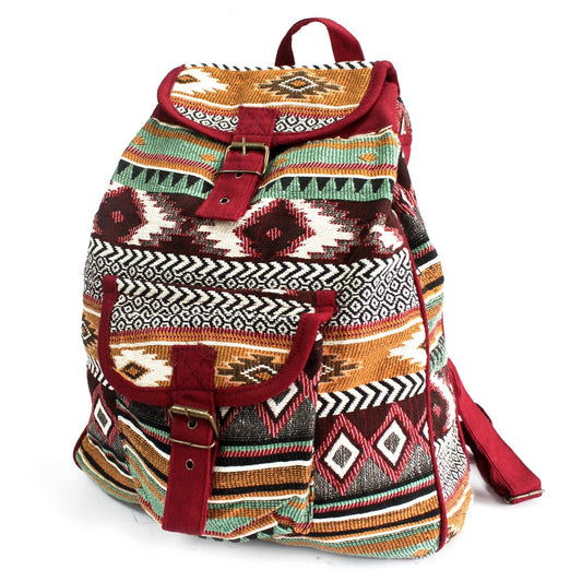Polished Jacquard Bag - Chocolate Backpack featuring natural patterning and unique variations - Luna Panther