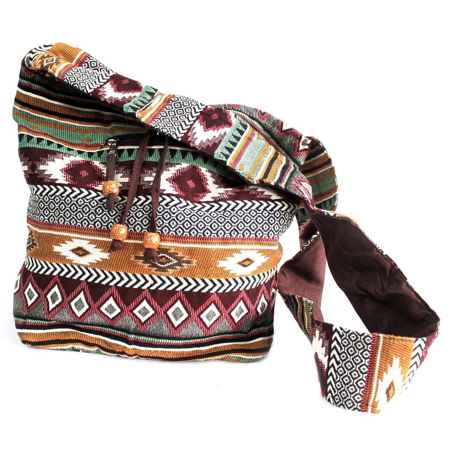 Polished Jacquard Bag - Chocolate Student Back featuring natural patterning and unique variations - Luna Panther