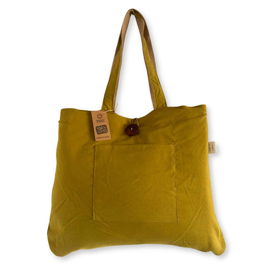 Polished Jute & Cotton Reversible Big Bag - Pistachio featuring natural patterning and unique variations - Luna Panther