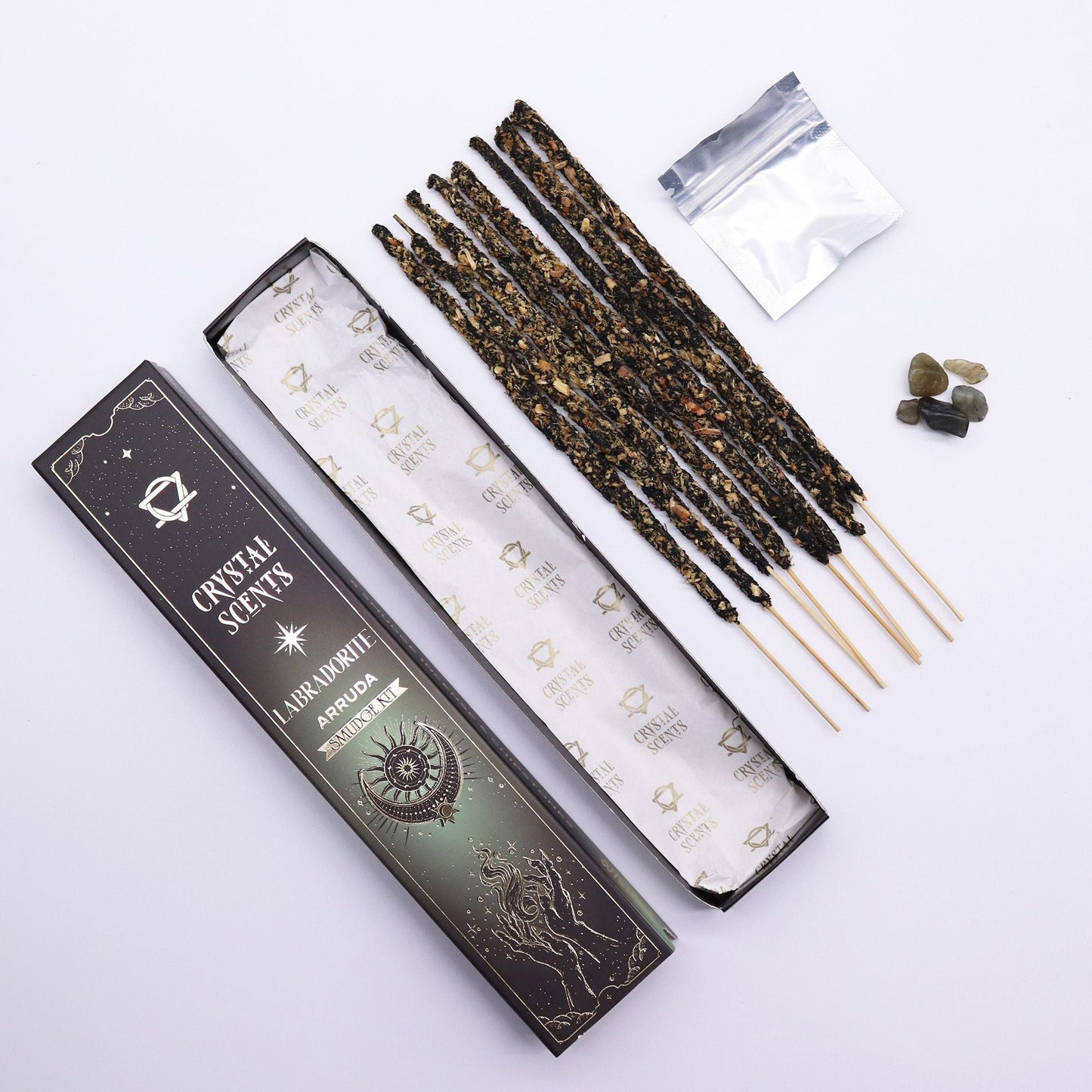 Labradorite Crystal Scents Smudge Incense - Arruda - Luna Panther