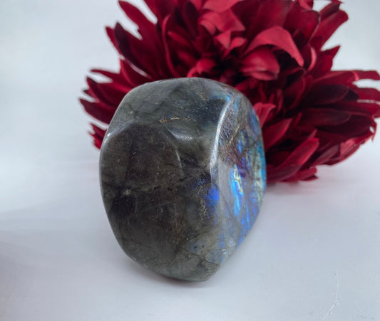 Polished Labradorite Free Form 338Grams featuring blue flash and iridescent shimmer - Luna Panther alternate view