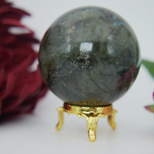 Labradorite Sphere 358 grams - Luna Panther
