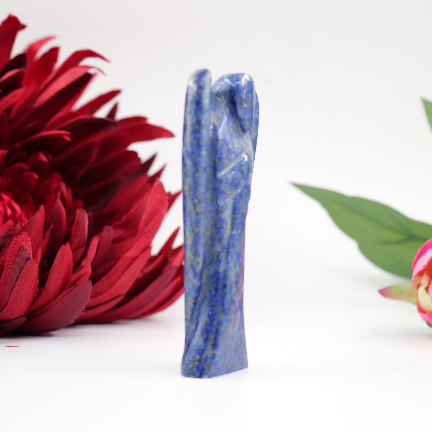 Polished Lapis Lazuli Angel 80Mm featuring royal blue tone with gold pyrite flecks - Luna Panther