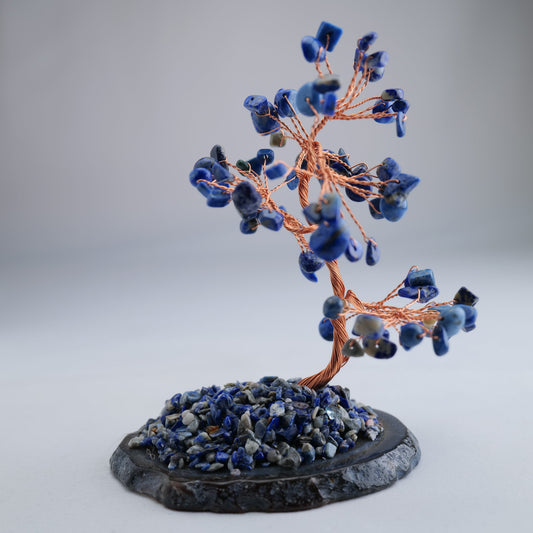 Lapis Lazuli Gemstone Tree on Agate Base 150g - Luna Panther alternate view