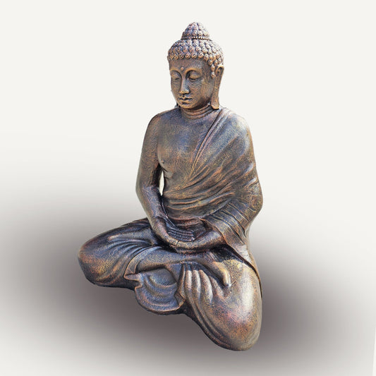 Polished Large Antique Gold Thai Buddha - 0.96m featuring natural patterning and unique variations - Luna Panther