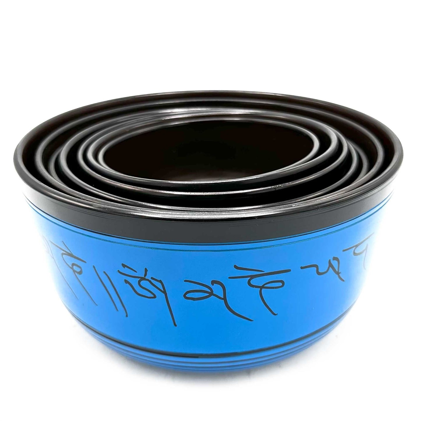 Polished Large Chakra Set of Seven Singing Bowls (19.5-35cm) featuring natural patterning and unique variations - Luna Panther