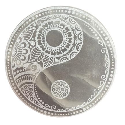 Polished Large Charging Plate 18cm - Feng Shui featuring natural patterning and unique variations - Luna Panther