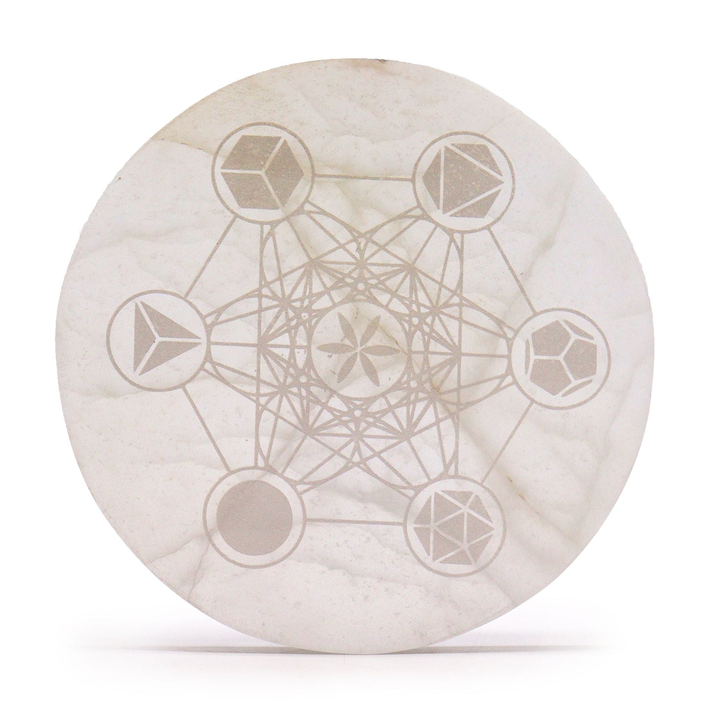 Polished Large Charging Plate 18cm - Sacred Geometry featuring natural patterning and unique variations - Luna Panther