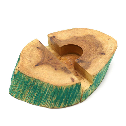 Large Gamal Wood Phone Holder - Greenwash - Luna Panther