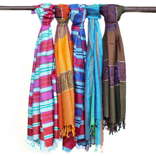 Large Indian Boho Scarves - 28x72cm - Random Blues - Luna Panther