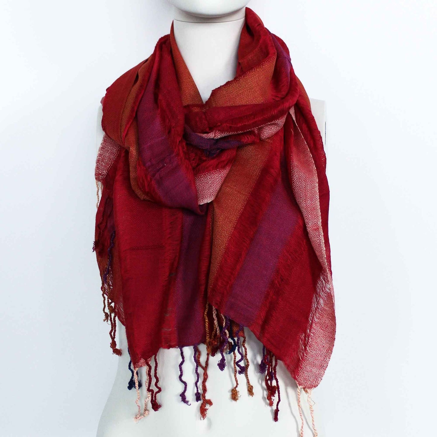 Large Indian Boho Scarves - 28x72cm - Random Purples - Luna Panther