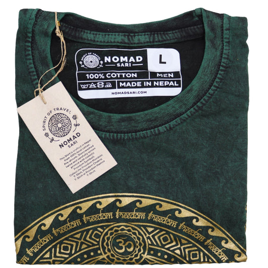 Polished Large Stone Washed T-Shirt - Chakra - Green featuring natural patterning and unique variations - Luna Panther