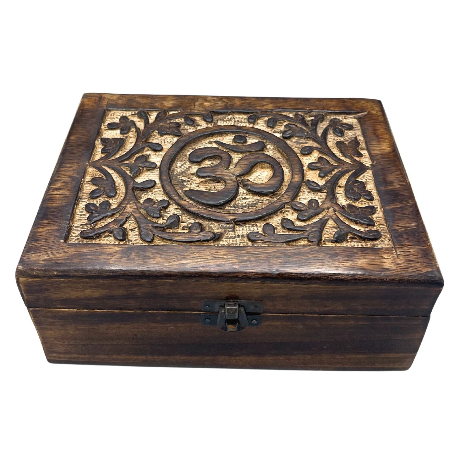 Large Wooden Keepsake Box 20x15x7.5cm - Om - Luna Panther