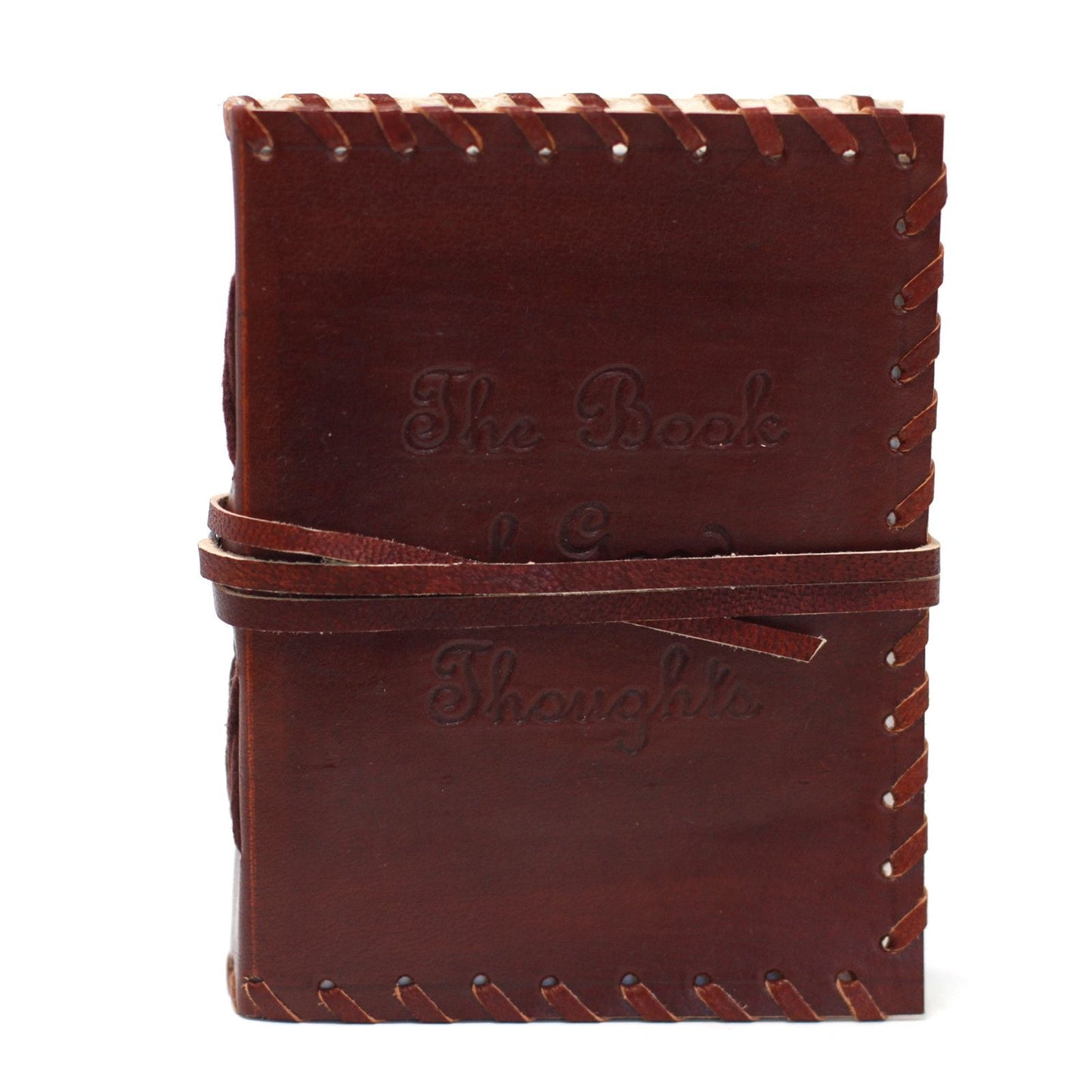 Leather Book of Thoughts with Wrap Notebook (6x4") - Luna Panther