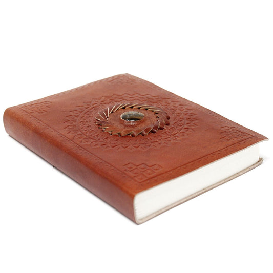 Leather Tigereye Notebook (7x5") - Luna Panther