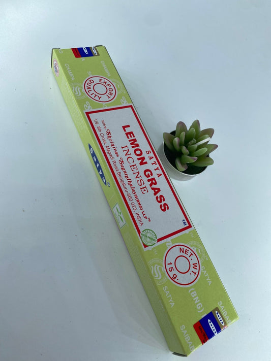 Polished Lemon Grass Incense - Satya featuring natural patterning and unique variations - Luna Panther