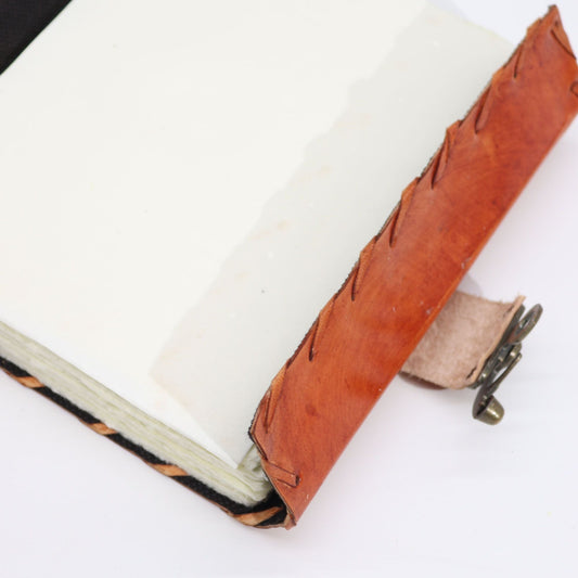 Light Brown Tan Book - Evil Eye Decor - 160 Deckle Edges Pages - 20x15cm - Luna Panther